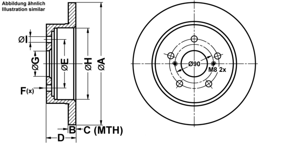ATE Bremseskive 24011201951 fuld 278mm 12mm for SUZUKI