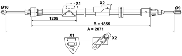 ATE Håndbremsekabel 24372706772 for FORD