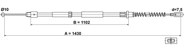 ATE Håndbremsekabel 24372704712 for VW MERCEDES-BENZ