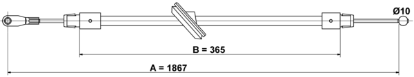 ATE Håndbremsekabel 24372704742 for MERCEDES-BENZ VAG