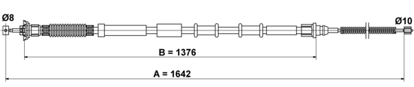 ATE Håndbremsekabel 24372705752 for FIAT
