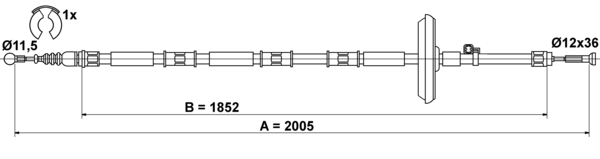 ATE Håndbremsekabel 24372707892 for VAUXHALL
