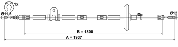 ATE Håndbremsekabel 24372707912 for VAUXHALL