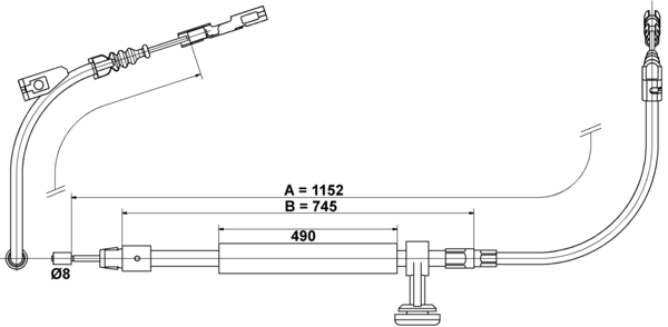 ATE Håndbremsekabel 24372704702 for MERCEDES-BENZ