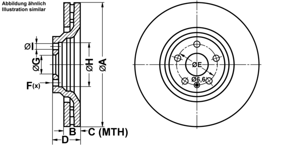 ATE Bremseskive 24013002191 ventileret 340mm 30mm for VAG