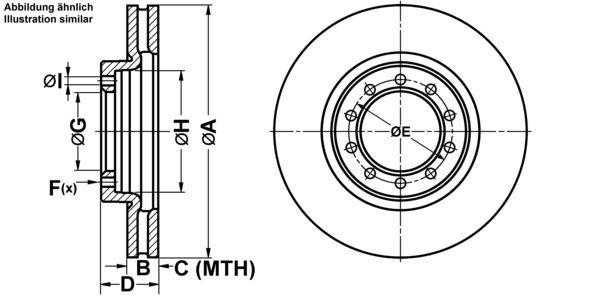 ATE Bremseskive 24012601611 ventileret 290mm 26mm for RENAULT
