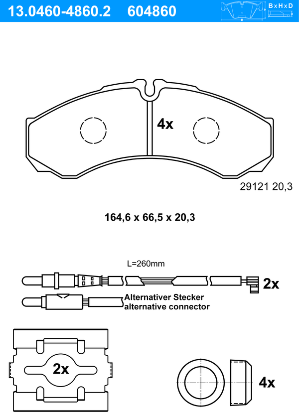 ATE Bremseklodser 13046048602 for RENAULT