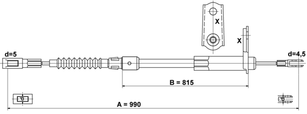 ATE Håndbremsekabel 24372704582 for MERCEDES-BENZ