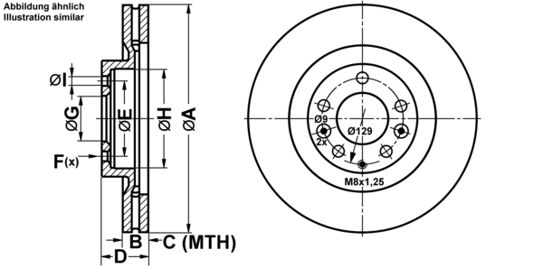 ATE Bremseskive 24012402181 ventileret 323mm 24mm for MAZDA
