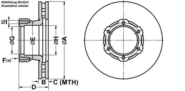 ATE Bremseskive 24013001981 ventileret 304mm 30mm for MERCEDES-BENZ