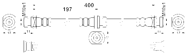 ATE Bremseslange 24528404003 for MITSUBISHI