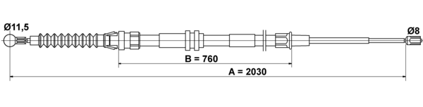 ATE Håndbremsekabel 24372701942 for VAG