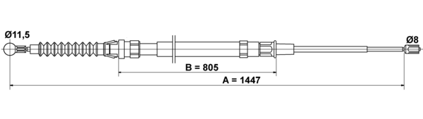 ATE Håndbremsekabel 24372701952 for VAG