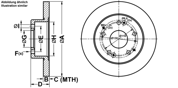 ATE Bremseskive 24010907091 fuld 260mm 9mm for HONDA