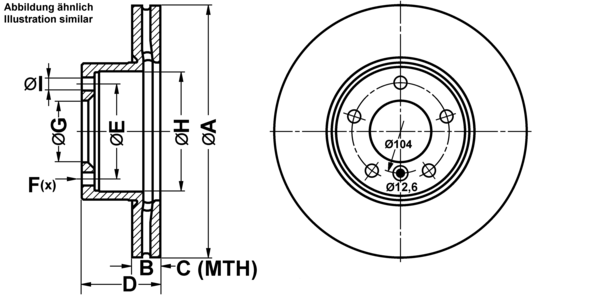 ATE Bremsesæt, skivebremser ijf141c0w5 foraksel ventileret 312mm 24mm for BMW