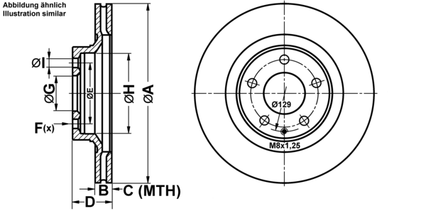 ATE Bremseskive 24011801491 ventileret 302mm 18mm for MAZDA