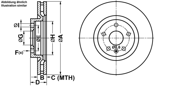 ATE Bremsesæt, skivebremser ijf1416ve4 foraksel ventileret 337mm 30mm for VAUXHALL OPEL SAAB