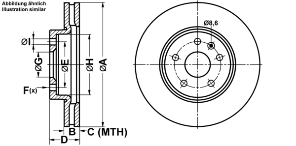 ATE Bremsesæt, skivebremser ijf1418h22 foraksel ventileret 321mm 30mm for VAUXHALL OPEL CHEVROLET SAAB