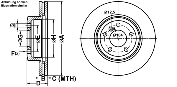 ATE Bremseskive 24032501601 ventileret 325mm 25mm for BMW