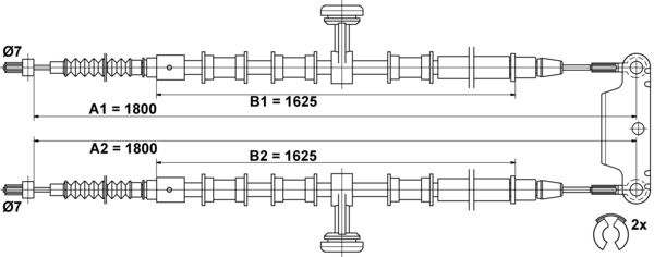 ATE Håndbremsekabel 24372707882 for VAUXHALL