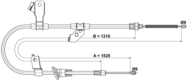 ATE Håndbremsekabel 24372721122 for MITSUBISHI