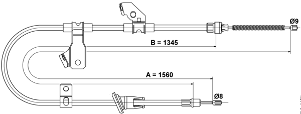 ATE Håndbremsekabel 24372721132 for MITSUBISHI