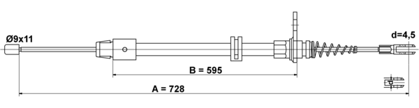 ATE Håndbremsekabel 24372704672 for MERCEDES-BENZ