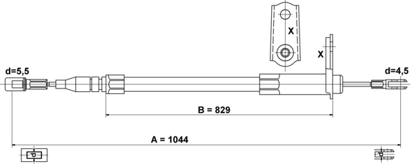 ATE Håndbremsekabel 24372704682 for MERCEDES-BENZ