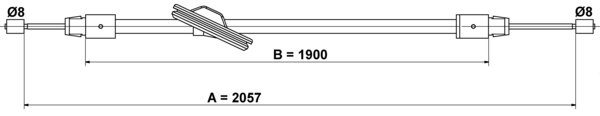 ATE Håndbremsekabel 24372704652 for MERCEDES-BENZ