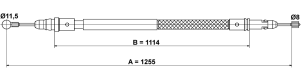 ATE Håndbremsekabel 24372705692 for FIAT