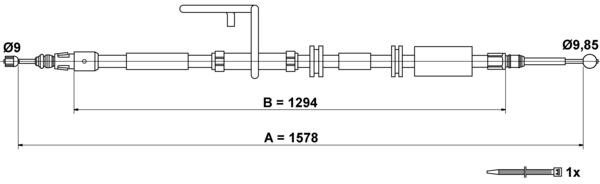 ATE Håndbremsekabel 24372733032 for LAND ROVER