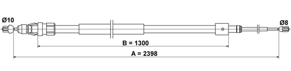 ATE Håndbremsekabel 24372708532 for PEUGEOT