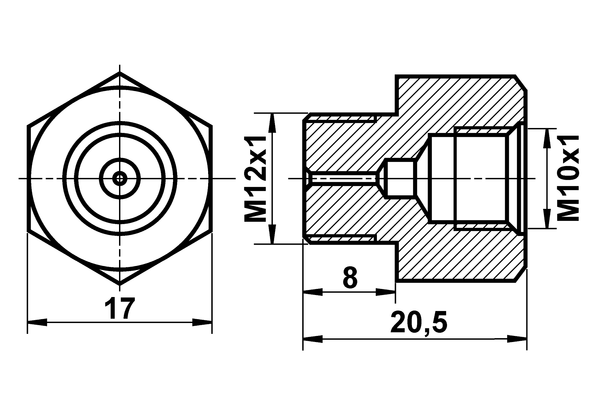 ATE Adapter, bremserør 03.3510-0054.1 for MERCEDES-BENZ