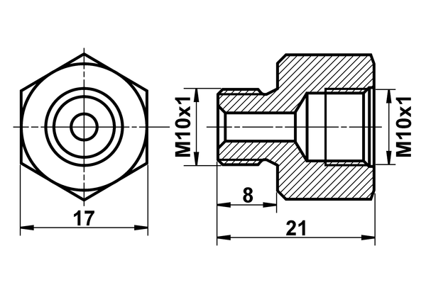 ATE Adapter, bremserør 03.3510-0100.1