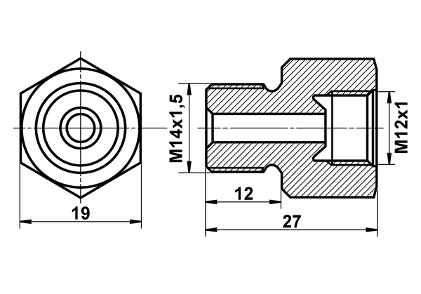 ATE Adapter, bremserør 03.3510-0800.1 for STEYR MERCEDES-BENZ