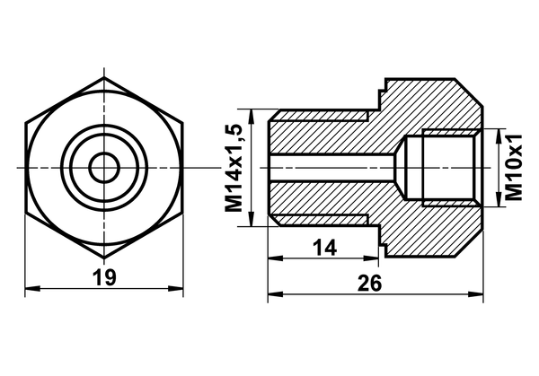 ATE Adapter, bremserør 03.3510-4100.1 for MERCEDES-BENZ