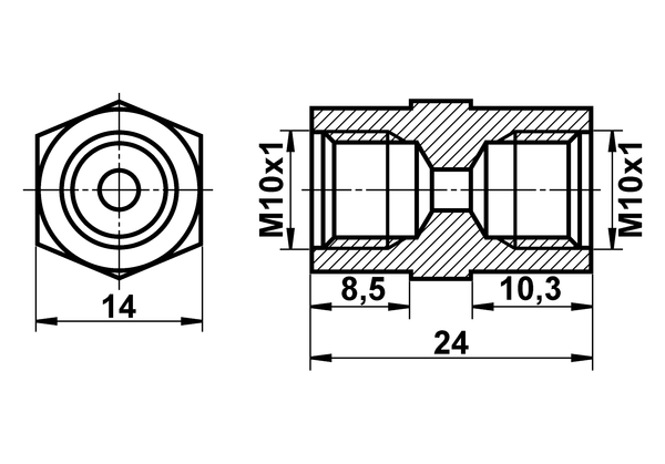 ATE Adapter, bremserør 03.3511-0800.1 for FERRARI DAF VOLVO VAG PORSCHE
