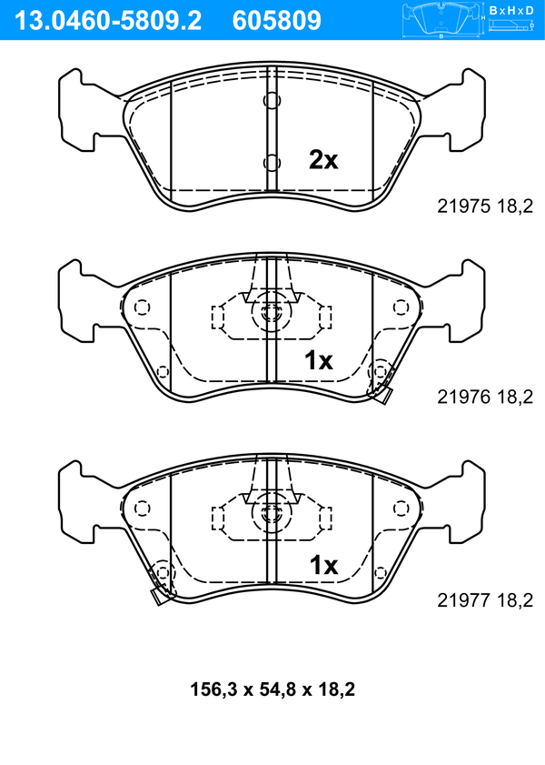 ATE Bremseklodser 13046058092 for TOYOTA