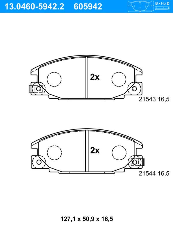 ATE Bremseklodser 13046059422 for OPEL VAUXHALL ISUZU
