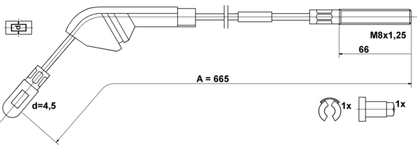 ATE Håndbremsekabel 24372707392 for VAUXHALL