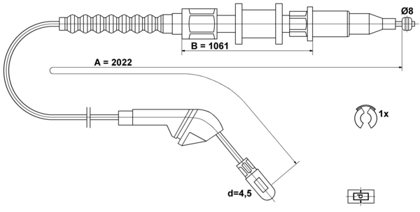 ATE Håndbremsekabel 24372707402 for VAUXHALL