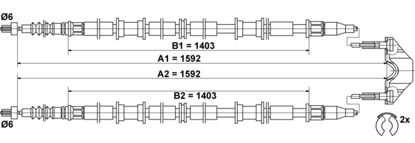 ATE Håndbremsekabel 24372707532 for VAUXHALL