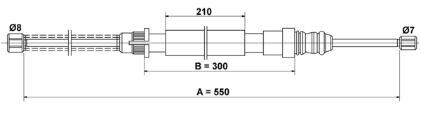 ATE Håndbremsekabel 24372708032 for PEUGEOT