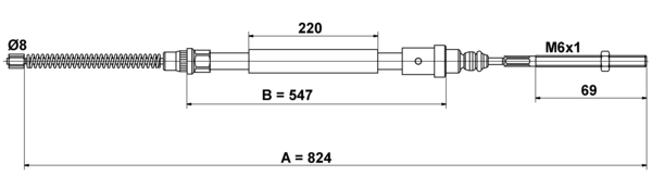 ATE Håndbremsekabel 24372708242 for PEUGEOT