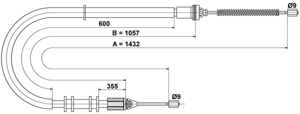 ATE Håndbremsekabel 24372710432 for RENAULT