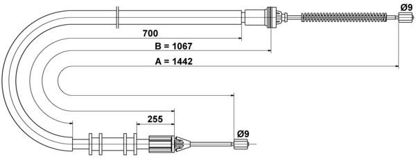ATE Håndbremsekabel 24372710442 for RENAULT
