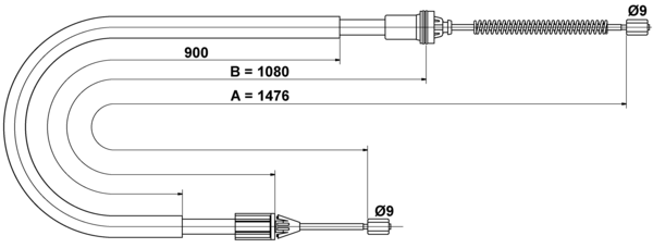 ATE Håndbremsekabel 24372710452 for RENAULT