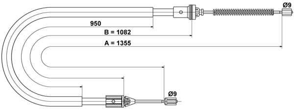 ATE Håndbremsekabel 24372710462 for RENAULT