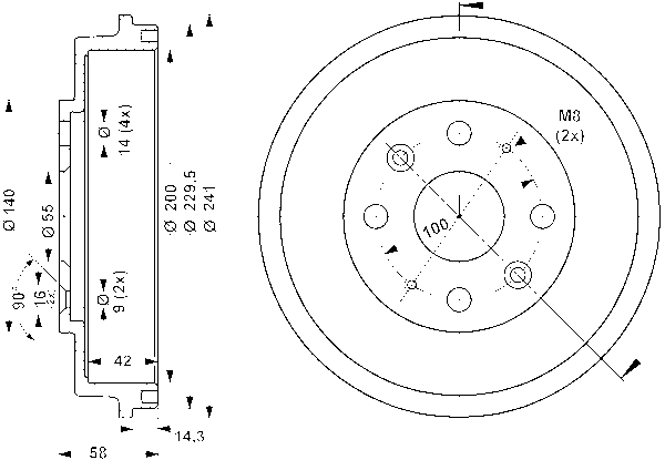 ATE Bremsetromle 24.0220-0026.1 for MAZDA