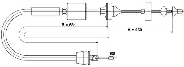 ATE Koblingskabel 24372810162 for NISSAN RENAULT